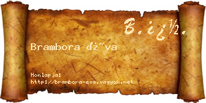 Brambora Éva névjegykártya
